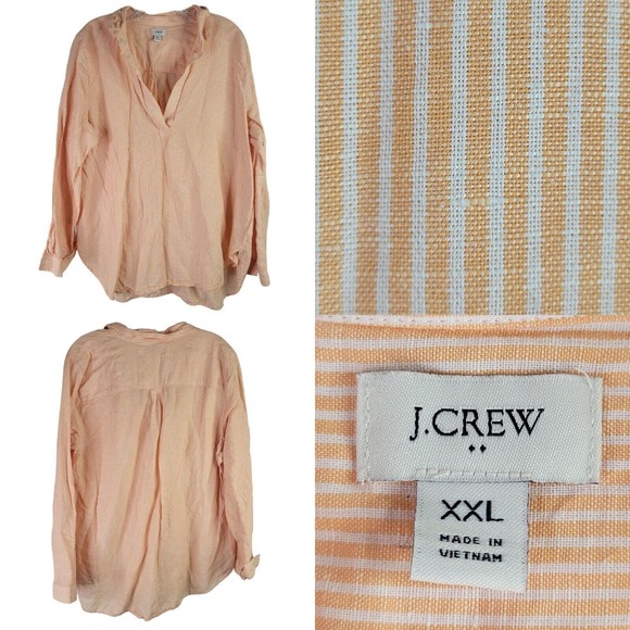 EUC J. Crew Peach Striped Tunic Top size XXL - Picture 1 of 8